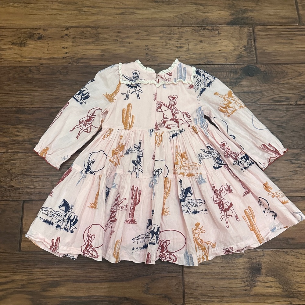 Pink Chicken Pink Western Print Long Sleeve Dress - Picture 4 of 4